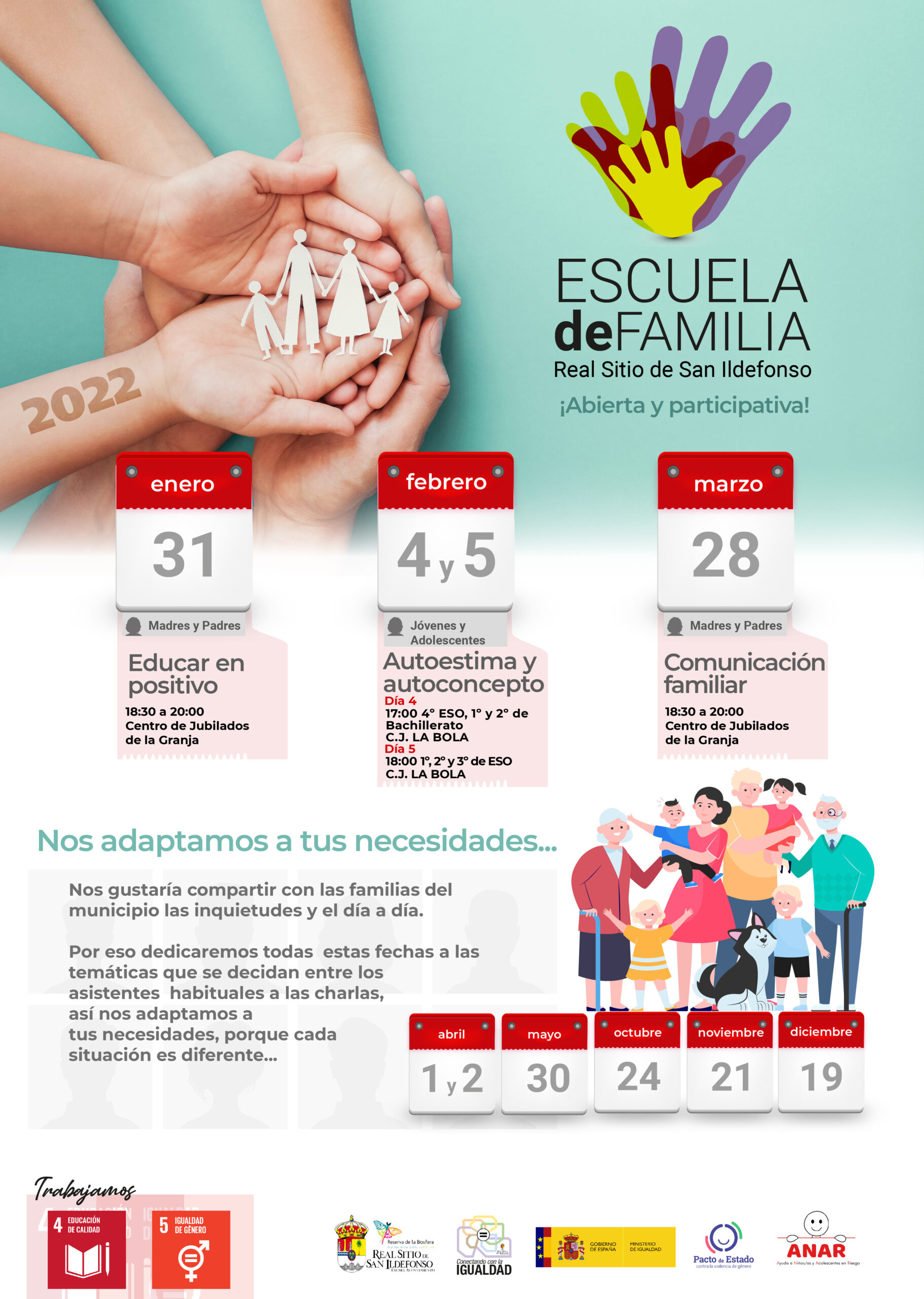 Concluye la segunda edición de Escuela de Familias impartida este 2022 por la Fundación ANAR en Segovia