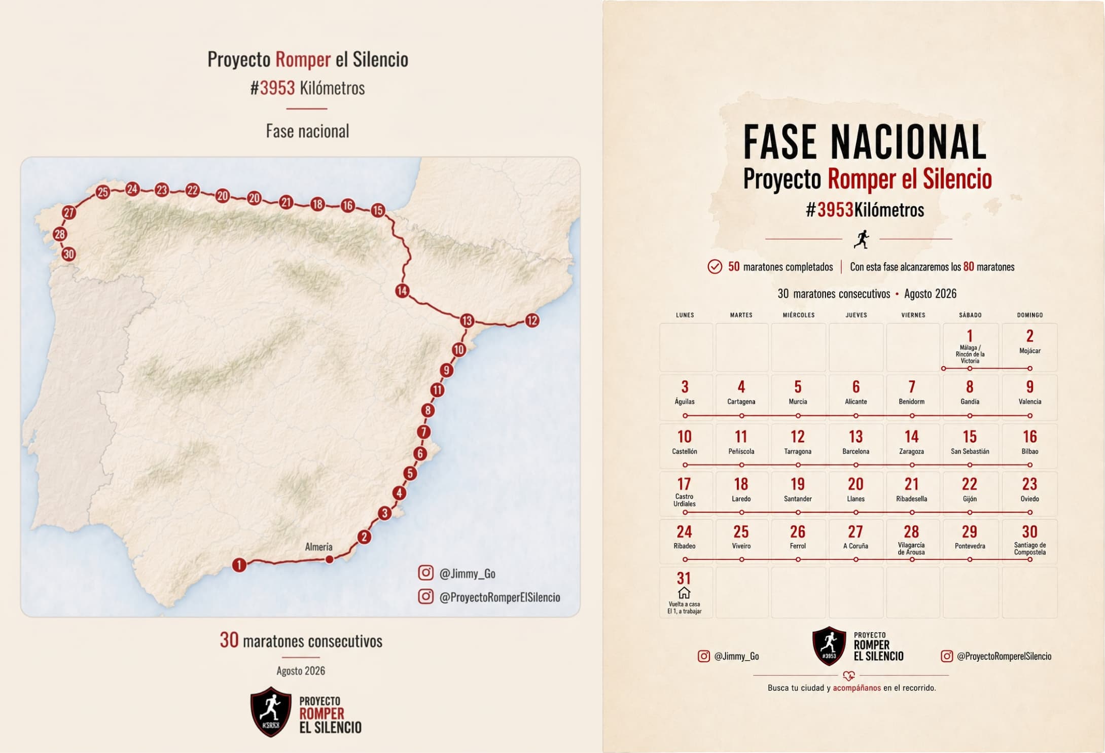 Jimmy Go correrá 3.953 km, a razón de un maratón diario, para dar visibilidad a la prevención del suicidio